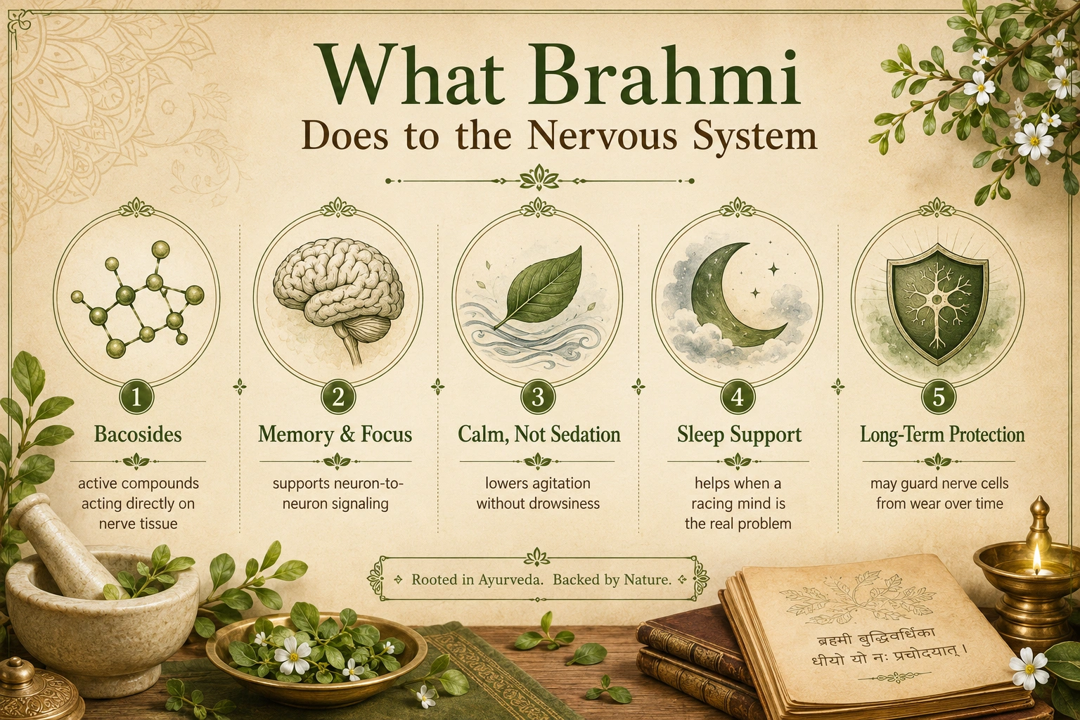 Infographic of what brahmi actually does for nerves