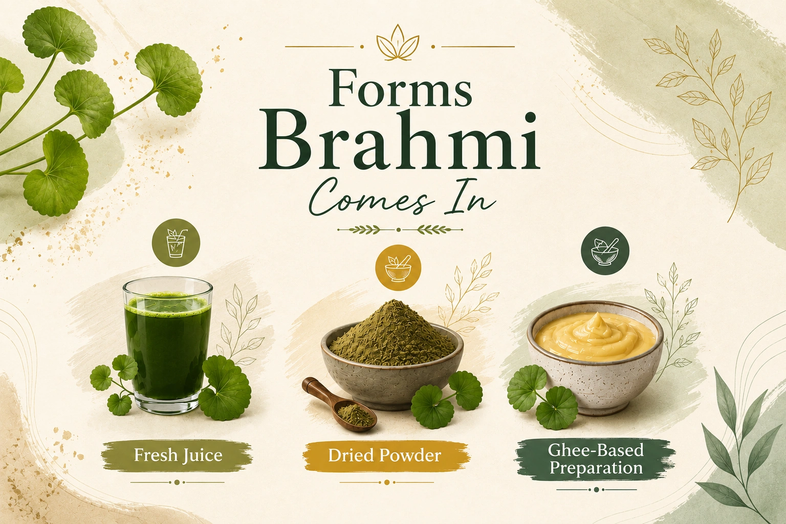 Infographic of forms brahmi comes in
